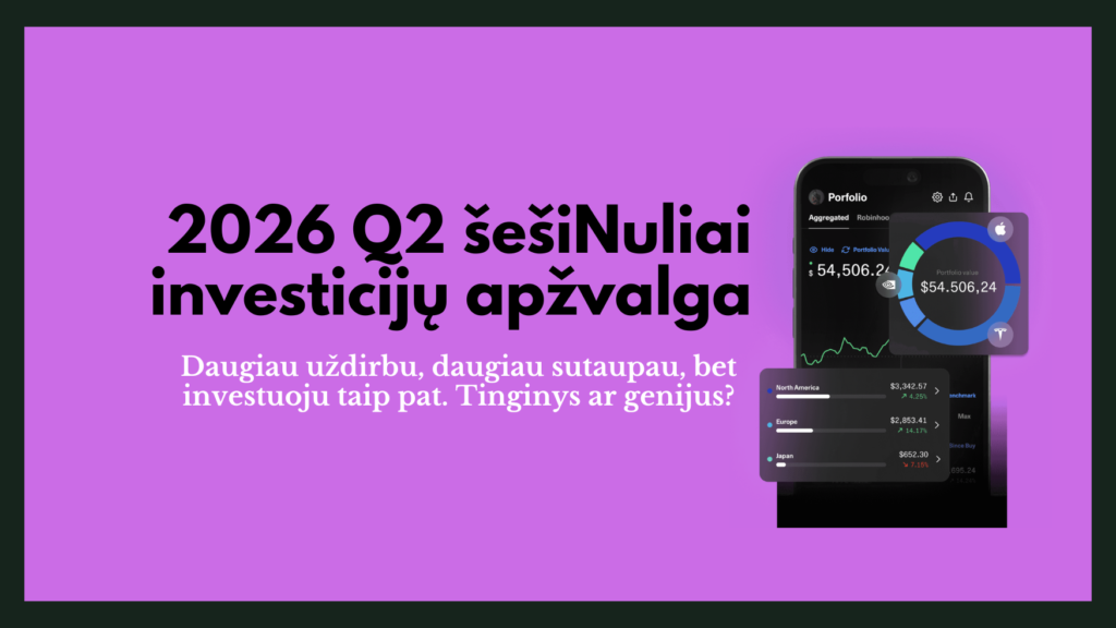 šešinuliai blogerio investicinio portfelio apžvalga 2026 metų antrasis ketvirtis